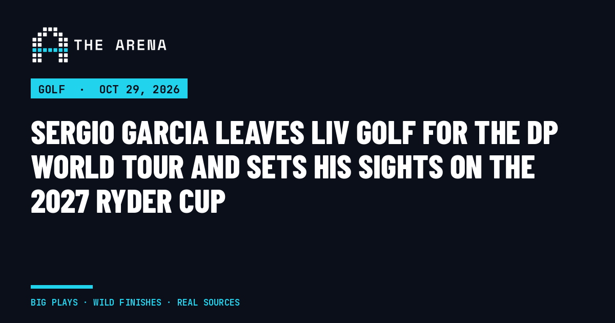 The Arena share card for Sergio Garcia leaving LIV Golf