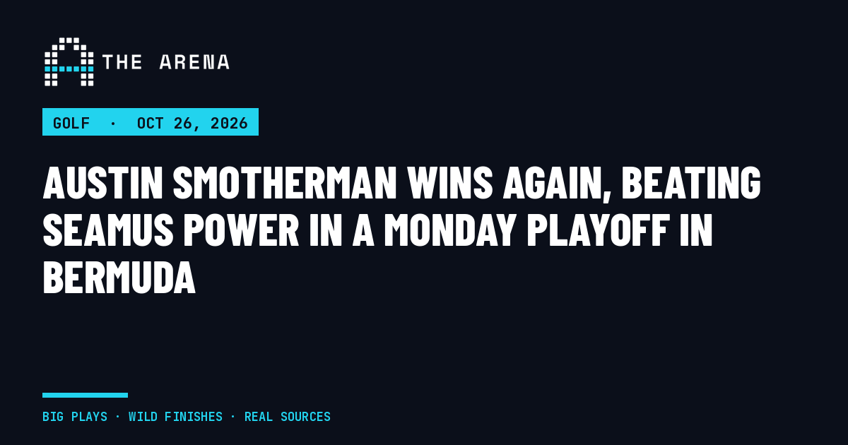The Arena share card for Austin Smotherman's playoff win at the Bermuda Championship