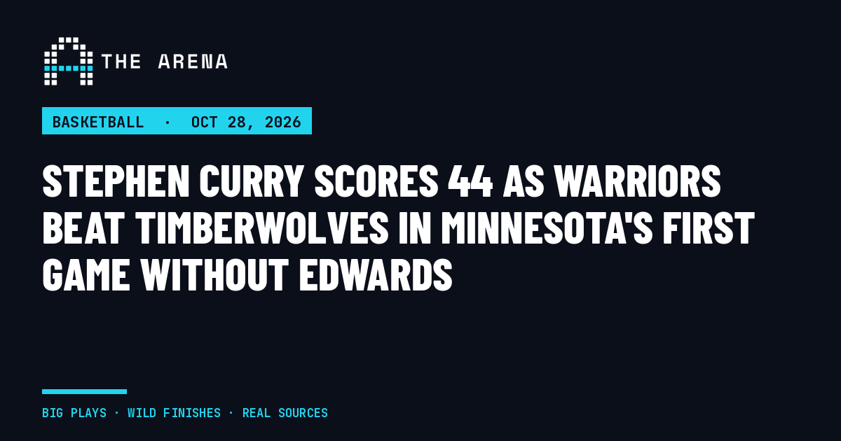 The Arena share card for Stephen Curry's 44-point game against the Timberwolves